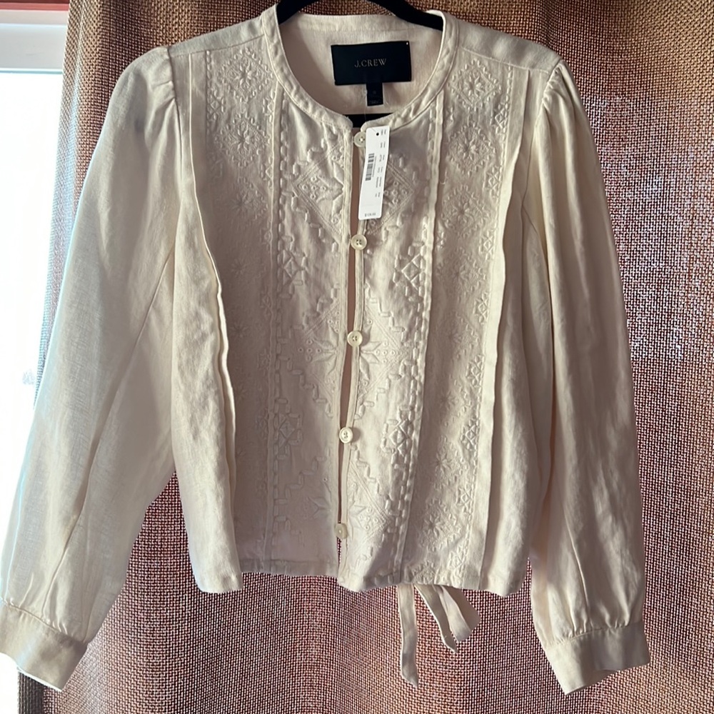 J. Crew. Belted linen jacket size 10